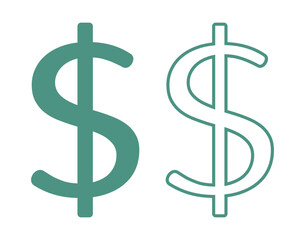 symbol dolara zestaw ikon, grafika wektorowa