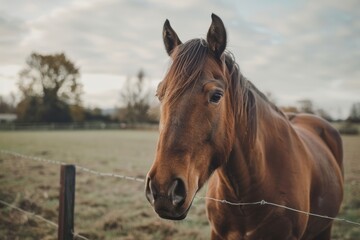Obraz premium Horses running freely across a vibrant farm with a stunning countryside backdrop