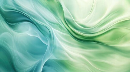 Fototapeta premium Abstract Green And Teal Swirling Wave Design