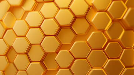 Honeycomb texture, golden metal tones with geometric hexagonal patterns