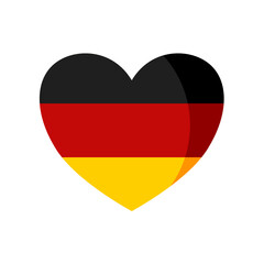 Naklejka premium Heart of Germany. Flag of Germany shaped as a heart – vector illustration