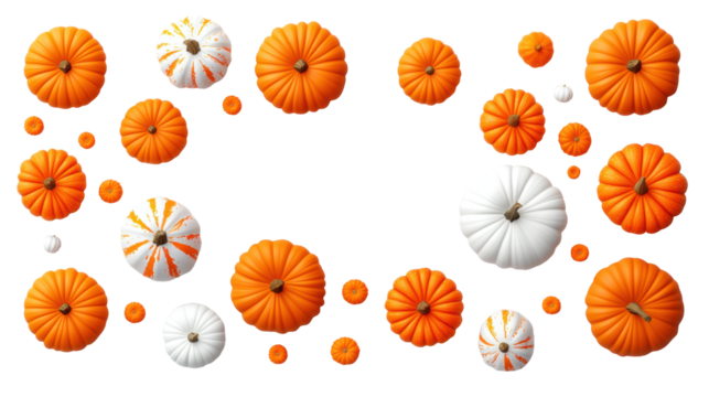 Pumpkins Pattern on Transparent Background