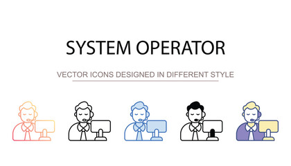 System Operator icon design with white background stock illustration