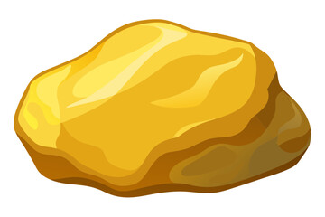 Realistic Gold Nugget Vector Art Detailed and Shiny on White Background