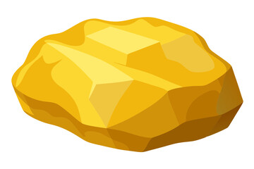 Realistic Gold Nugget Vector Art Detailed and Shiny on White Background