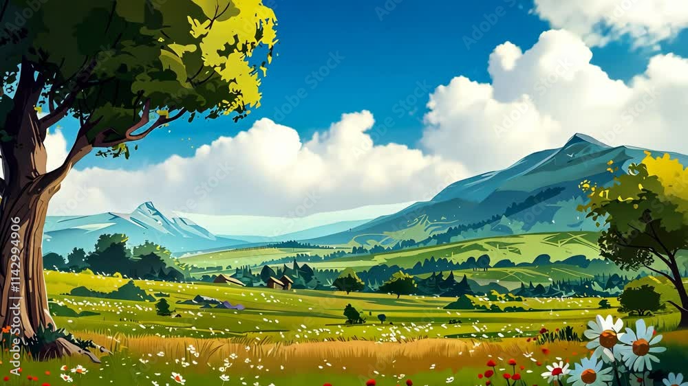 Canvas Prints cartoon landscape background