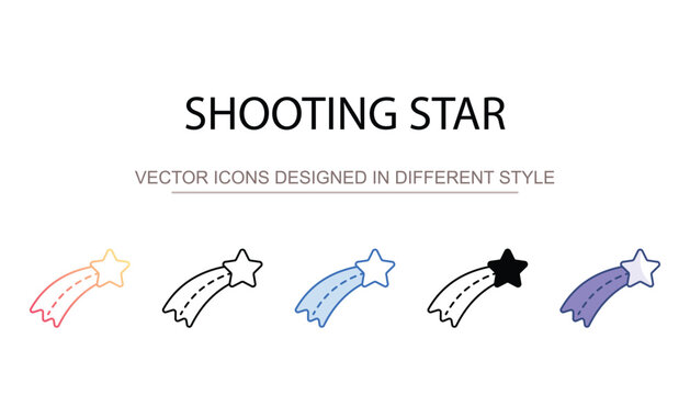 Shooting Star icon design with white background stock illustration