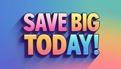 Save Big Today A Colorful Promotional Announcement