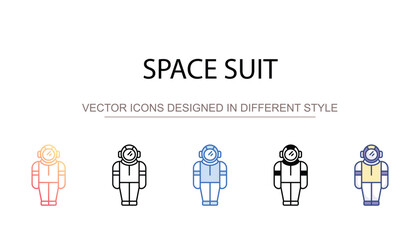 Space Suit icon design with white background stock illustration