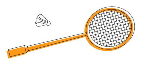 Badminton Racket and Shuttlecock Vector Illustration of sports equipment