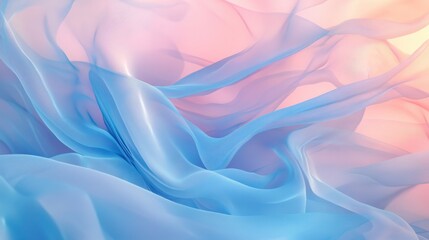 Abstract Pastel Blue and Pink Fabric Drapes