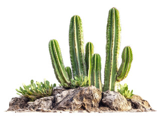 Cactus Species in the Sonoran Desert on Transparent Background