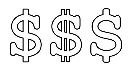 symbol dolara zestaw ikon, grafika wektorowa © robert6666