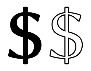 symbol dolara zestaw ikon, grafika wektorowa