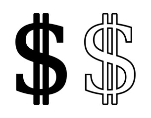 symbol dolara zestaw ikon, grafika wektorowa