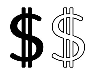 symbol dolara zestaw ikon, grafika wektorowa