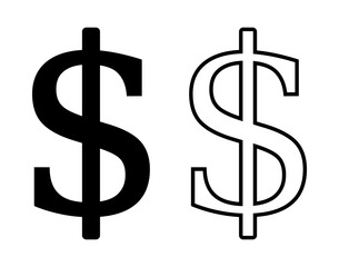 Obraz premium symbol dolara zestaw ikon, grafika wektorowa