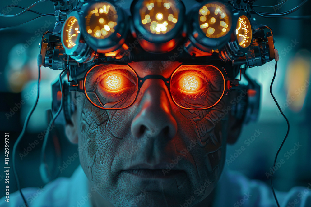 Poster generative with ai image of robotic prototype in modern robot laboratory