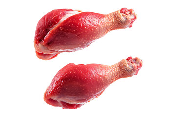 A pieces of fresh Chicken whole cut garnished with parsley, isolated on white background, showcasing culinary concept.