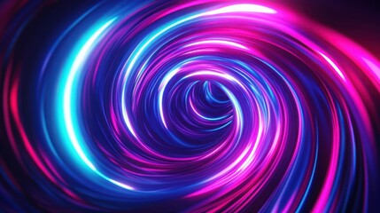 Fototapeta premium Abstract Neon Swirling Tunnel of Light and Color