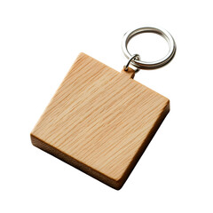 Fototapeta premium Blank Wooden Keychain with Metal Ring