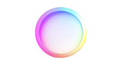 Fototapeta premium Fluorescent colorful hoop, transparent background