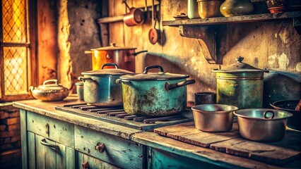 Vintage Range Photography: Authentic Retro Kitchen Scenes