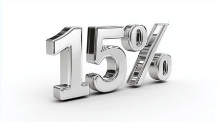 Shiny silver 15% discount symbol