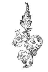 Аntique frame engraving scroll ornament acanthus foliage, swirl decorative design element. Hand drawn vector isolated set.