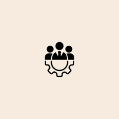 Teamwork management icon flat vector design.