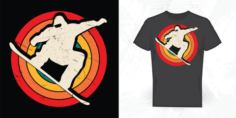 Funny Snowboarding Lover Vintage Skiing T-shirt Design