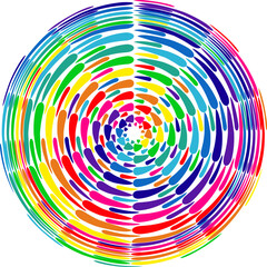Colorful spiral, swirl, twirl element. Helix, volute and vortex icon, Colorful abstract concentric and radial lines. Spiral, swirl, twirl element