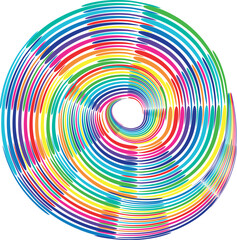 Colorful spiral, swirl, twirl element. Helix, volute and vortex icon, Colorful abstract concentric and radial lines. Spiral, swirl, twirl element