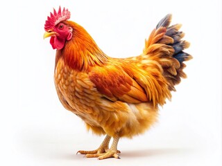 Fototapeta premium White Background Chicken Photo, Isolated Chicken Image, Poultry Photography, Chicken Picture, Farm Animal Image, Cooked Chicken, Raw Chicken, Chicken Meat, High-Resolution Chicken Image