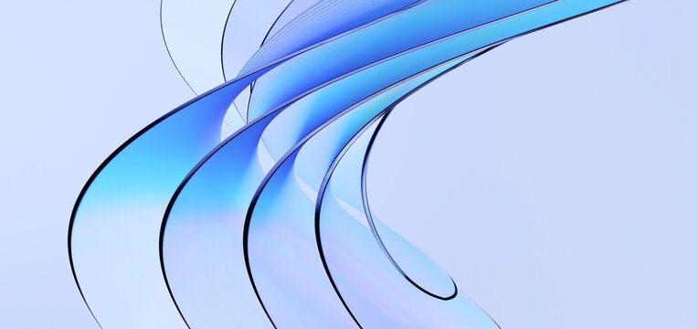 Fototapeta Abstract minimalist shape, light background design, 3d render