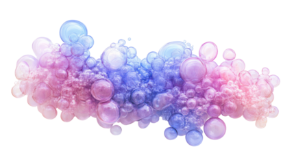 Liquid bubbles, transparent background