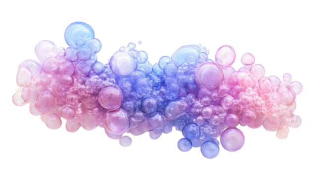 Liquid bubbles, transparent background