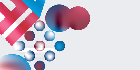 Simple shapes - circles, triangles, rectangles abstract background. Vector Illustration For Wallpaper, Banner, Background, Card, Book Illustration, landing page