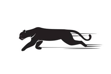 Dynamic Vector Illustration of Adorable Cartoon Leopards and a Sprinting Cheetah in Various Poses on an Orange and white Background.