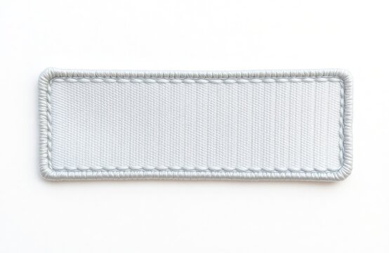 Blank customizable rectangular patch. Empty space for text graphics. Suitable for embroidery iron-on digital applications. Versatile patch for fashion, accessories. Easy to personalize with logos