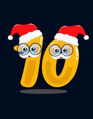 Vector illustration of Christmas/ New Year number