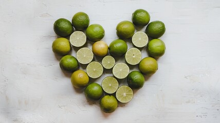 Lime Heart Shape Design on White Background