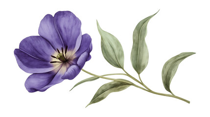 Obraz premium Vintage purple tulip isolated on a white background
