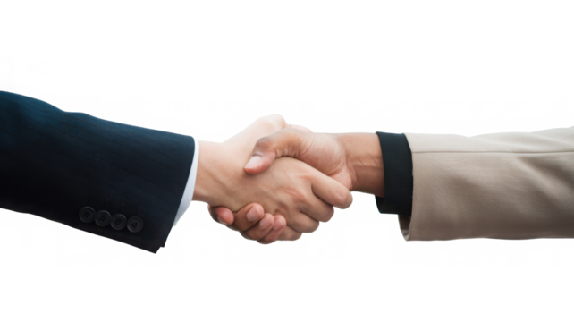 Business handshake png cut out, corporate business, transparent background - Powered by Adobe