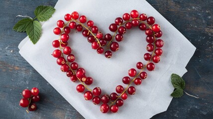 Obraz premium Creative Currants Heart Design on White Background