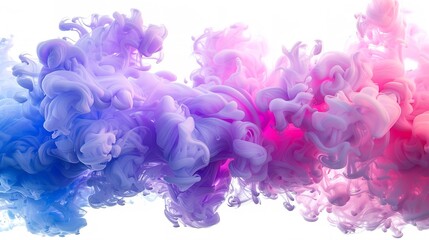 Wallpaper Pink and blue acrylic paint mixing in water creating abstract shapes and figures