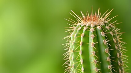 Obraz premium A close up of a cactus with a green background