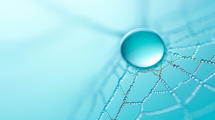 A drop of water sitting on top of a spider web