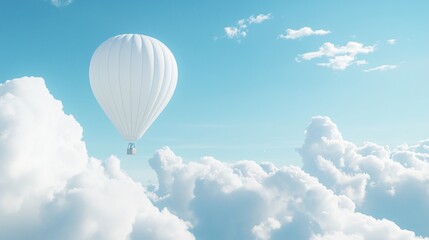Fototapeta premium Graceful White Balloon Hovering Over Tranquil Horizon