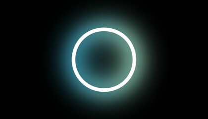Neon circle on black background 